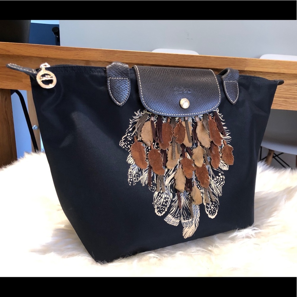 Longchamp Le pliage feathers tote